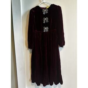 ESME THE GREAT GATSBY VELVET MIDI DRESS Size Small Whimsy Goth Holiday Keyhole